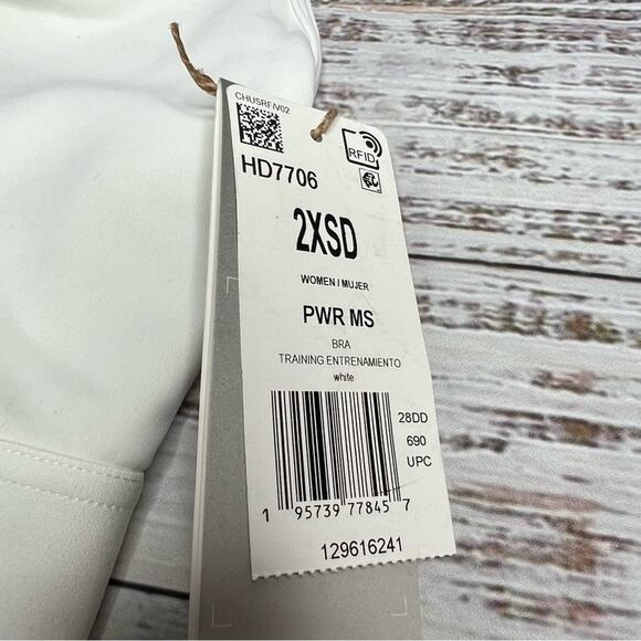 adidas Women's XXS D Cup  Powerreact Training Medium Support Bra 2XSD NEW - Picture 11 of 16